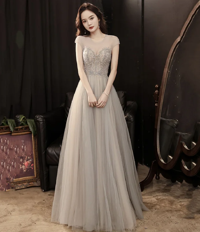 Women's Everyday Apparel Cute tulle beads long prom dress A line evening gown  10279