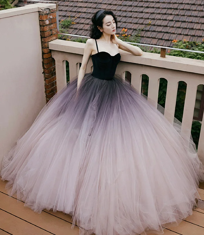 Women's Seasonal Garments Cute tulle long prom dress A line evening gown  10570