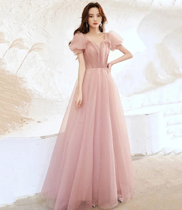 Women's High-Fashion Apparel Pink tulle long prom dress pink evening gown  10258