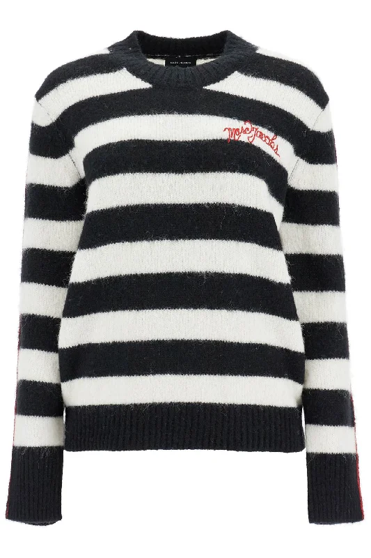 Stylish Everyday Clothing Marc Jacobs Women's Pullover The Striped Brushed Logo Sweater