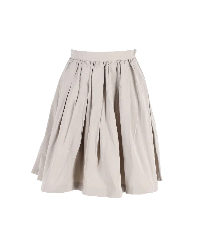 Online Clothing Stores Miu Miu A-Line Skirt in Beige Cotton