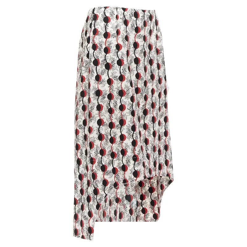 Women's Everyday Attire Marni floral geometric graphic print hi low hem skirt