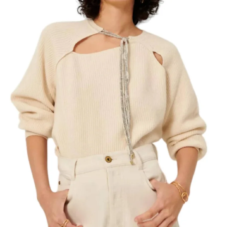 Women's Comfortable Lounge Attire Marcia Sweater In Fleur De Sel