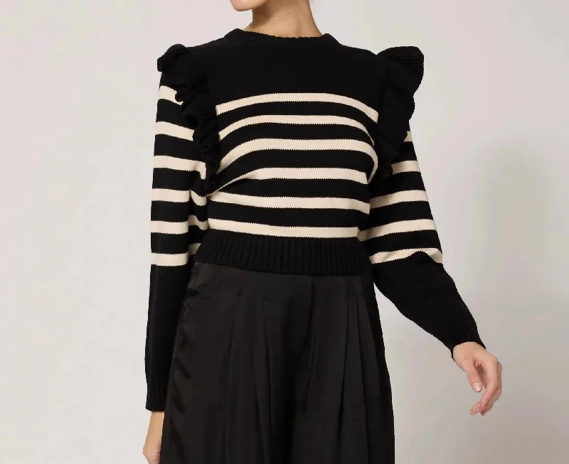 Timeless Women's Garments Blair Sweater In Black/ivory