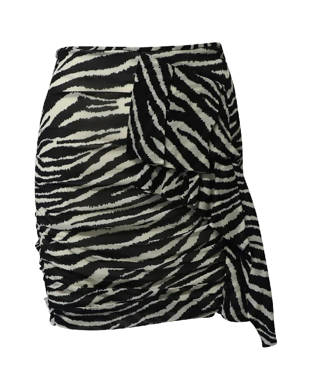 Designer Women's Fashion Online Isabel Marant Etoile Jerine Ruffled Zebra Print Skirt in Black Viscose