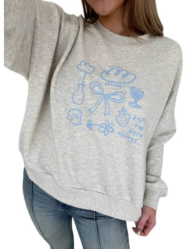 Affordable Luxury Women's Garments Enjoy The Little Things Sweater In Heather Oat