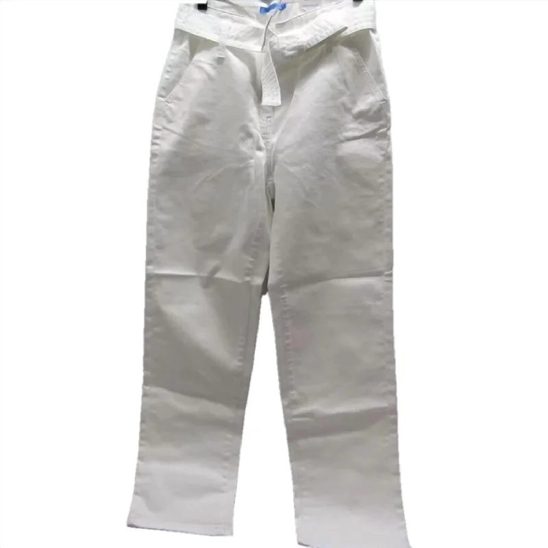 Women's Clothing Outfit Set Women's Hendrix Tie Belt Denim Jeans In White