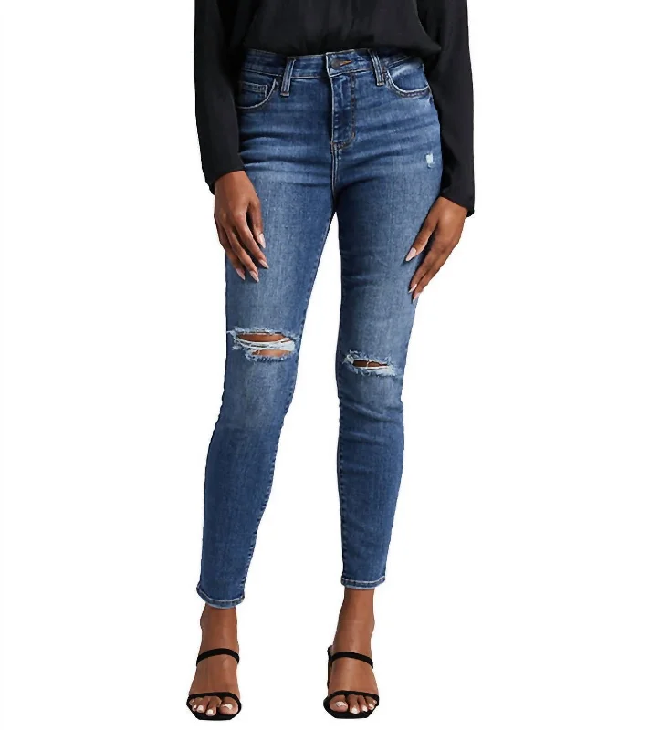 Effortless Chic for Women High Rise Viola Skinny Jean In Byzantine Blue