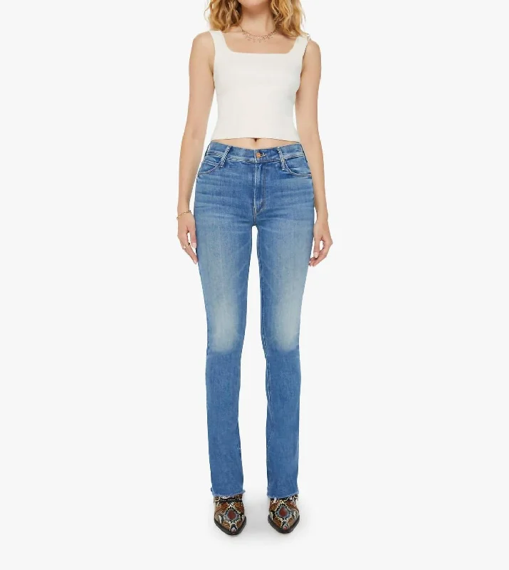 Modern Women's Apparel Runway Fray Flared Jeans In Monkey In The Middle