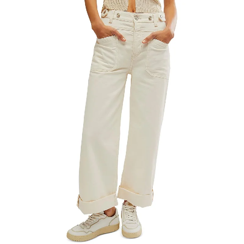 Women's Casual Outfit Womens Crop Cotton Cropped Jeans