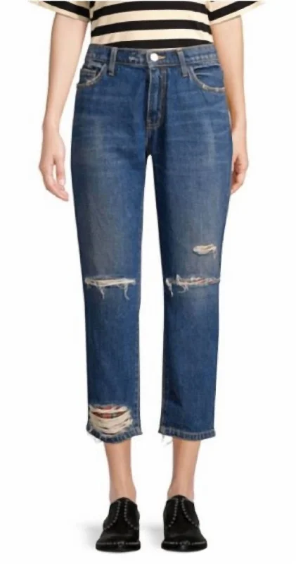 Women's Professional Outfit Repaired Fling Jeans In Blue