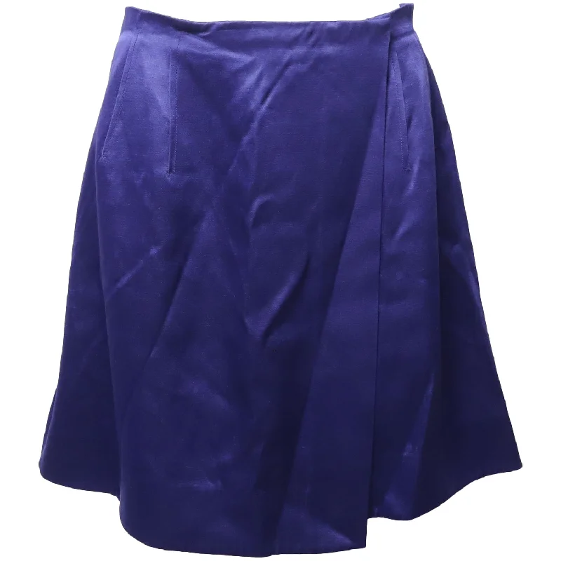 Women's Comfy Attire For Lounging Diane Von Furstenberg Wrap Style Skirt in Royal Blue Acetate