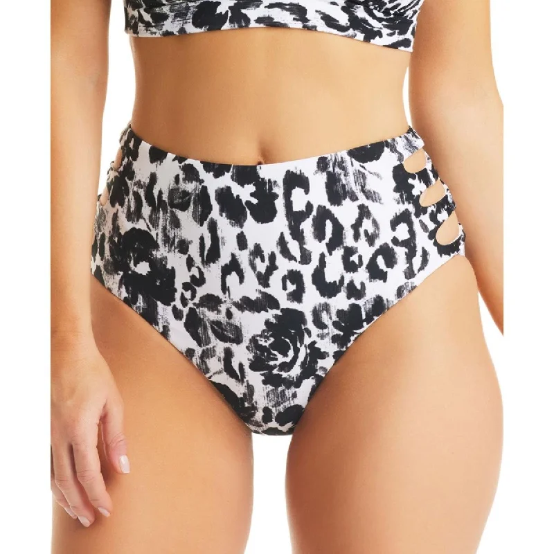 Women's Evening Wear Womens Cut-Out Printed Swim Bottom Separates