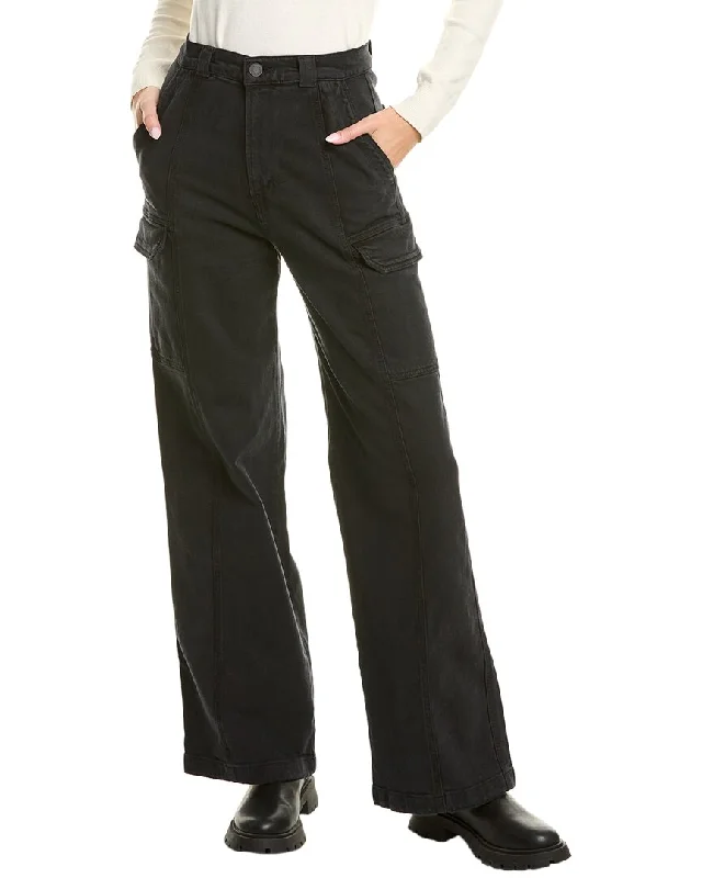 Luxury Women's Clothes HUDSON Jeans womens  High-Rise Wide Leg Cargo Pant, 23, Black