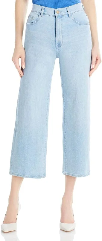 Clothing Sales Hepburn Wide Leg High Rise Jeans In Baby Blue