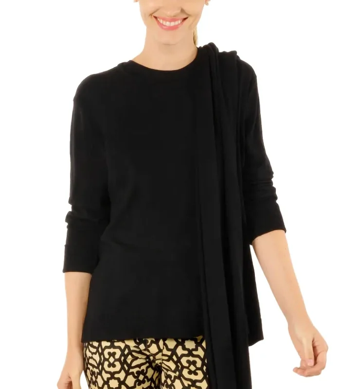 Women's Work Outfit For The Office Sneek-A-Peek Sweater In Black