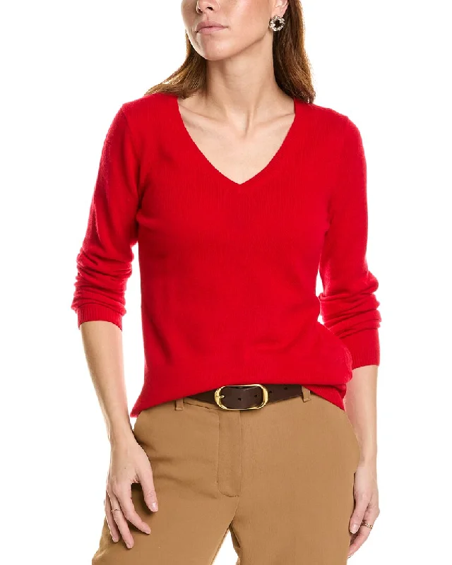 Women's Sports Apparel sofiacashmere Modern V-Neck Cashmere Sweater