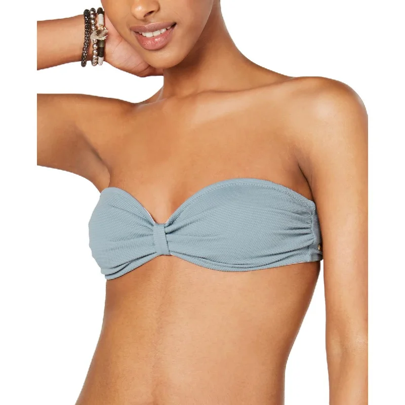 Women's Transitional Clothes Womens Textured Bandeau Bikini Swim top