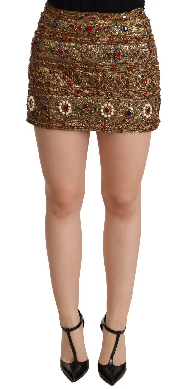 Sustainable Women's Clothing Dolce & Gabbana  Embellished High Waist Mini Women's Skirt