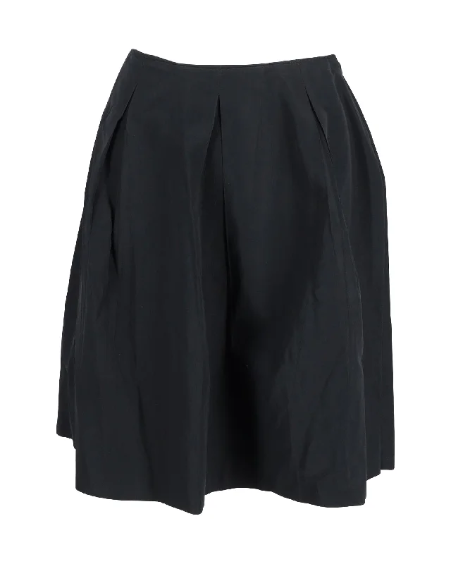 Online Boutique Stores Miu Miu A-Line Skirt in Black Cotton