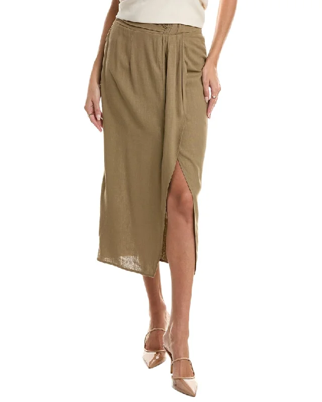 Women's Workout Clothing Heartloom Catriona Linen-Blend Midi Skirt