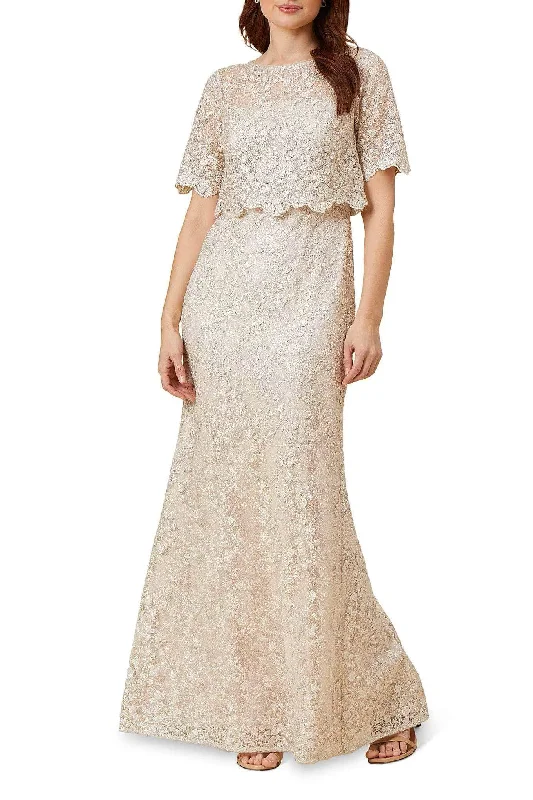 Women's Classic Attire Adrianna Papell AP1E210399 P - Short Sleeve Lace Formal Gown