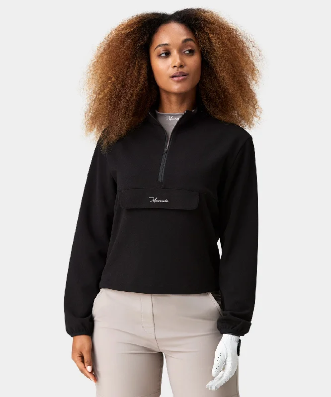 Women's High-Fashion Attire Black Cropped Air Anorak