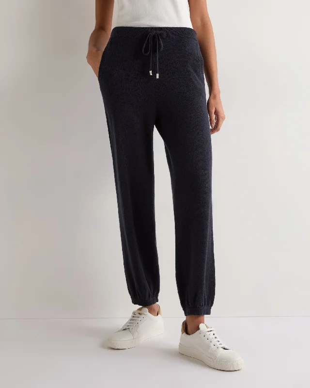 Women's High-Fashion Attire Women's Cashmere Cuffed Lounge Pant Navy Blue