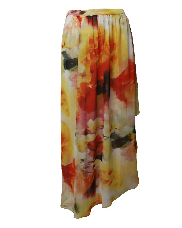 Women's Outerwear Attire Alice + Olivia Leah Maxi Ruffle Skirt in Multicolor Polyester