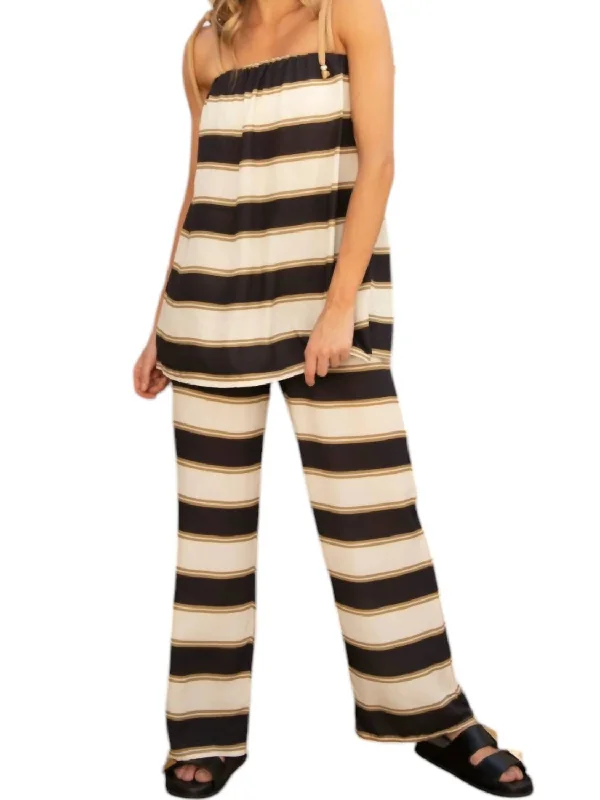 Women's Online Boutique Marta Stripe Baggy Pant In Black And White