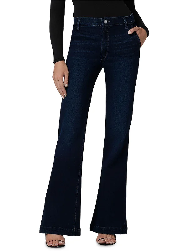 Women's Holiday Apparel Womens High Rise Trousers Flared Jeans