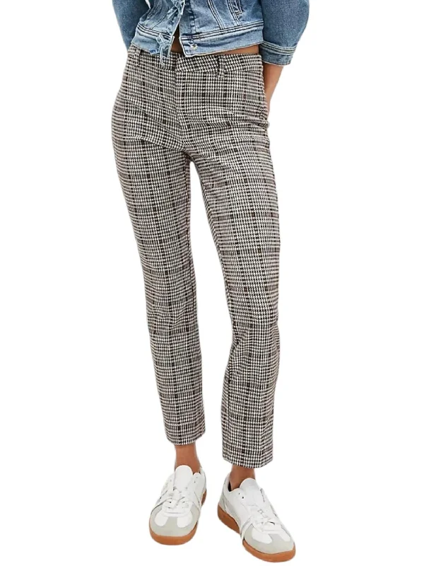 Sustainable Women's Clothing Molly Plaid Slim Pants In Grey