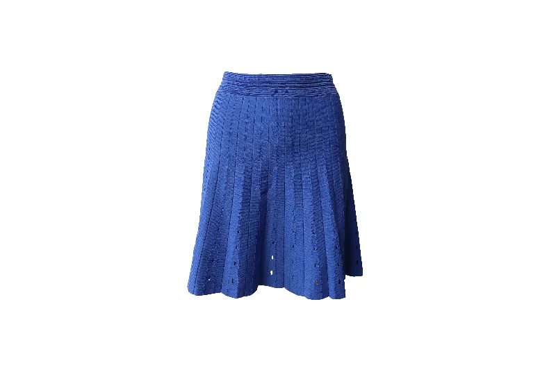 Formal Attire For Women Sandro Izzy Pleated Skirt in Blue Viscose