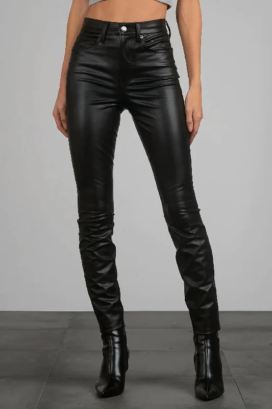 Trendy Outfits For Ladies Kylie Faux Leather Jean In Black