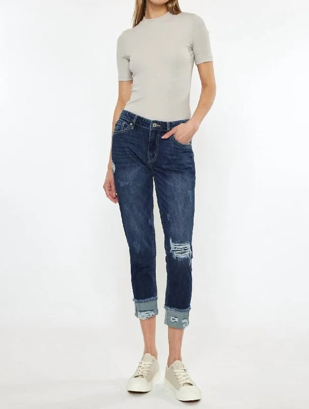 Early Bird Offer Bernice High Rise Boyfriend Jeans In Medium Stone Wash