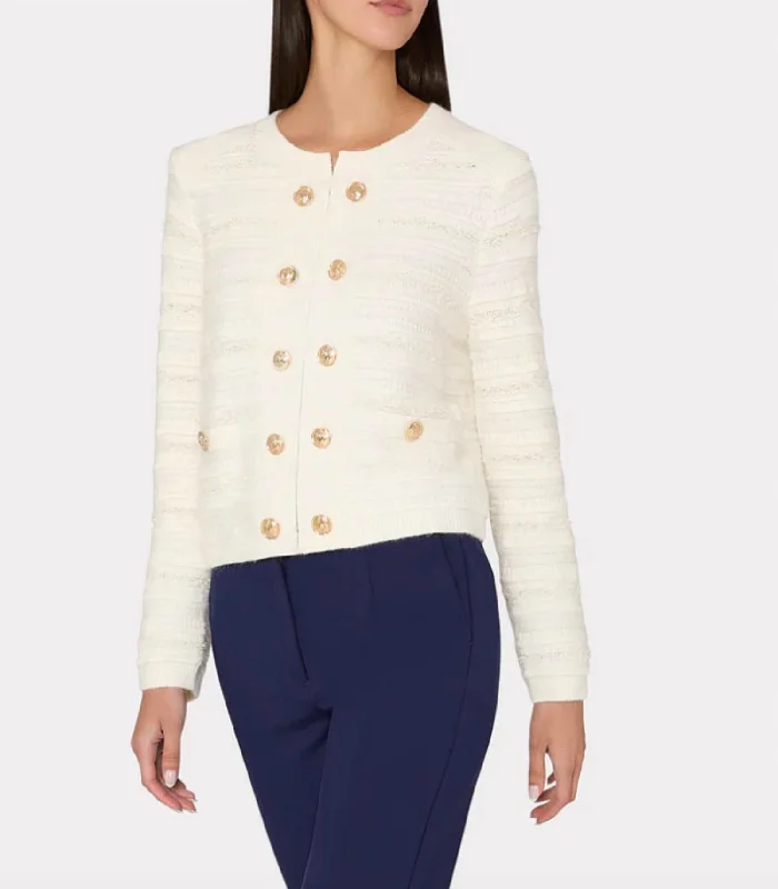 Big Sale Event Texture Knit Cardigan In Ivory