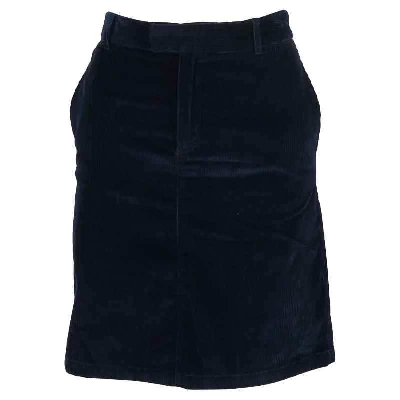 New Arrival Discount A.P.C. Mini A-Line Skirt in Navy Blue Corduroy