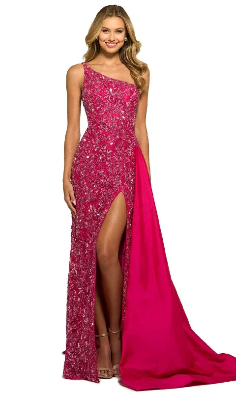 Women's High-Fashion Attire Sherri Hill 55450 - Asymmetric Neck Gown