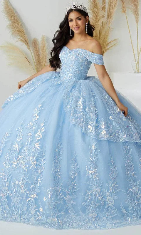 Women's Date Night Outfit Quinceanera Collection 26035C - Long Sheer Caped Ballgown