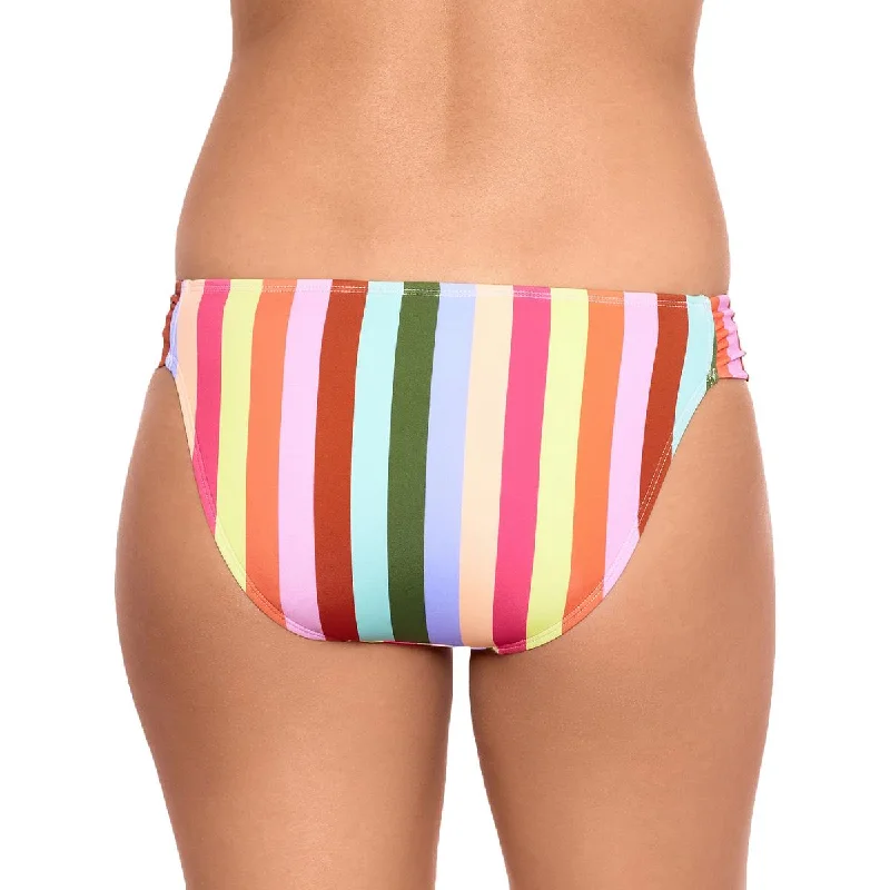 Women's High Street Fashion Womens Striped Ruched Swim Bottom Separates