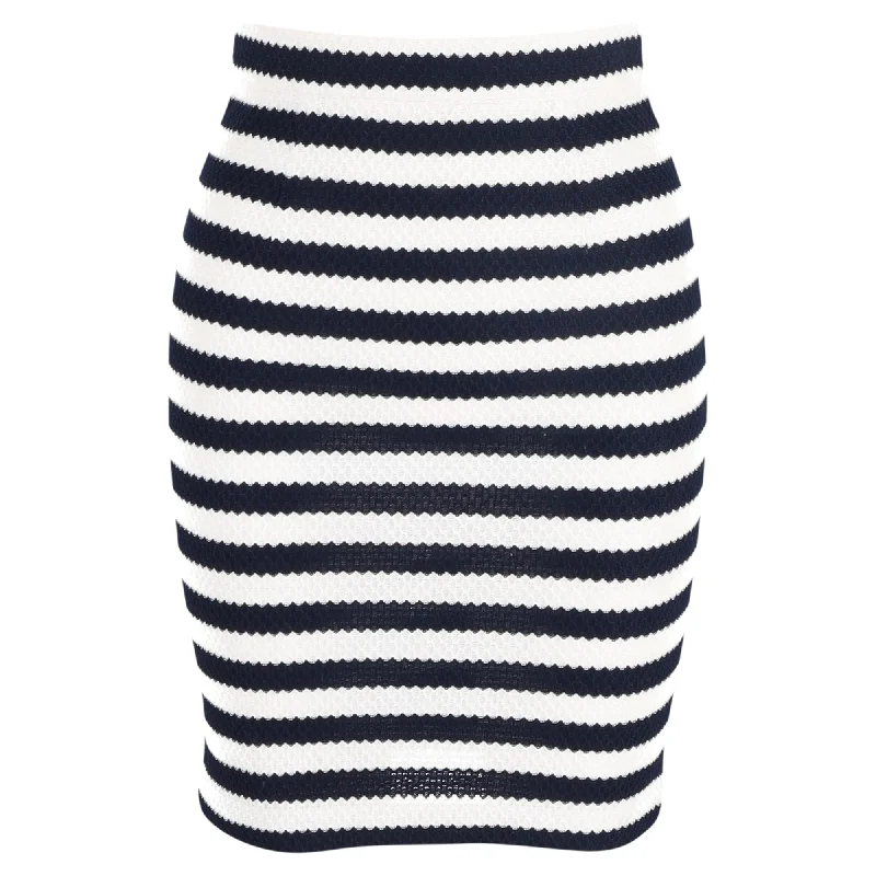 Charming Everyday Clothing For Women Diane von Furstenberg Striped Bandage Skirt in White Cotton