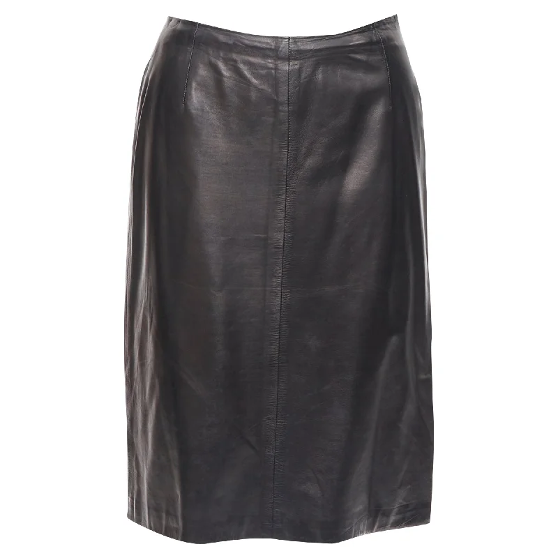 Women's Seasonal Attire Prada leather darted knitee minimal pencil skirt