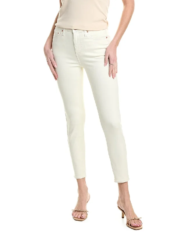 Women's Elegant Evening Outfit Pistola Aline High-Rise Eggshell Skinny Jean