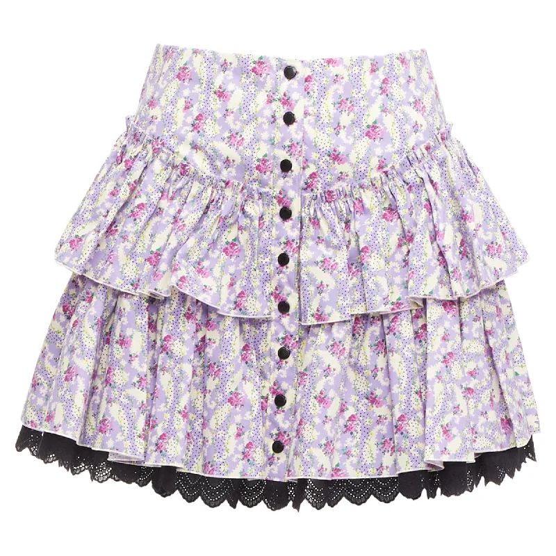 Women's Casual Wear Outfit Marc Jacobs Mini Prairie Skirt floral print lace