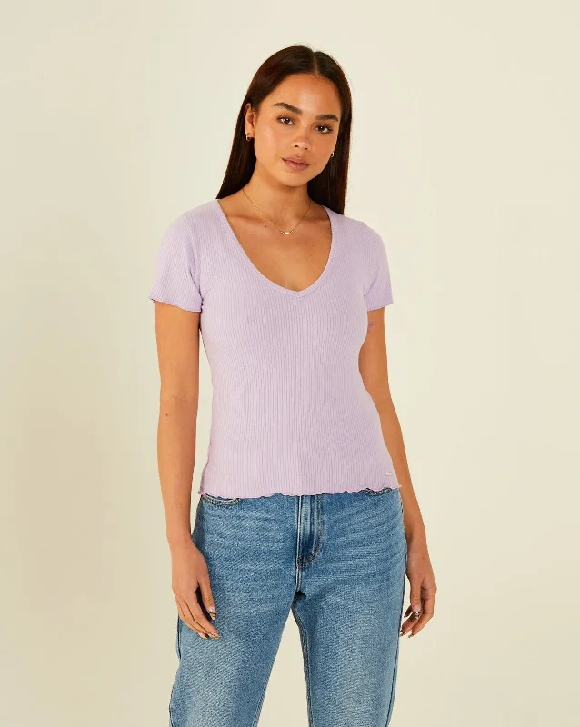 Women's Stylish Outdoor Outfit Este T-Shirt Purple Rose