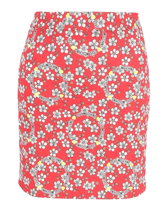 Women's Garments Love Moschino Mini Skirt in Floral Print Cotton