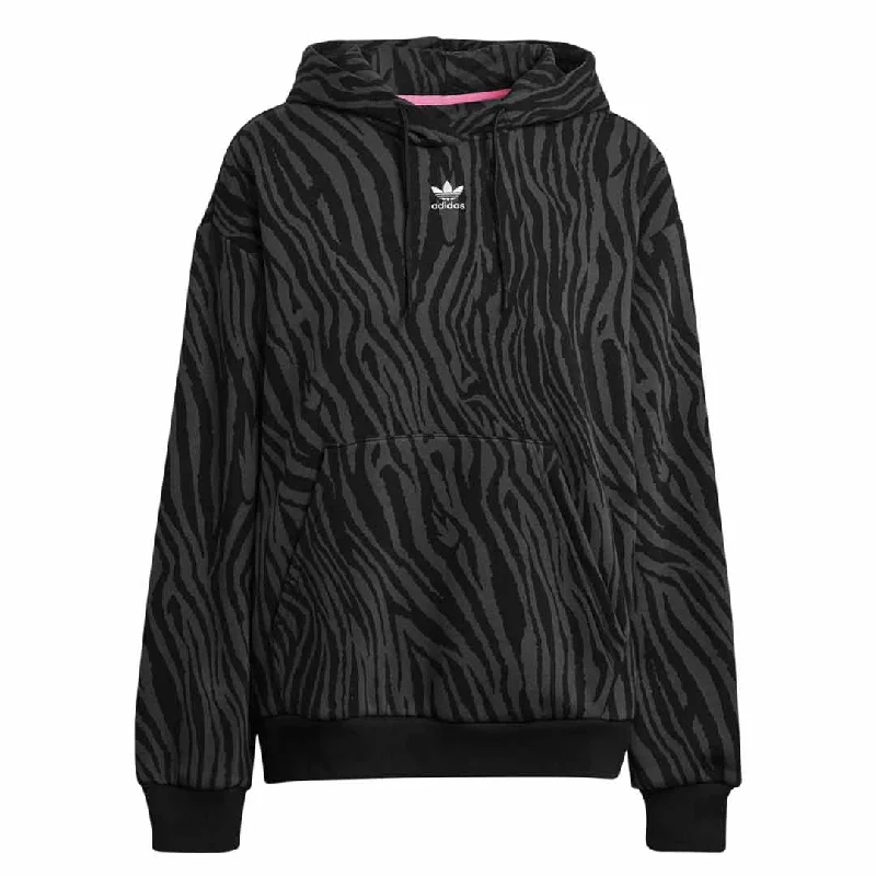 Women's Vintage Garments adidas - Women's Allover Zebra Animal Print Essentials Hoodie (IJ5604)