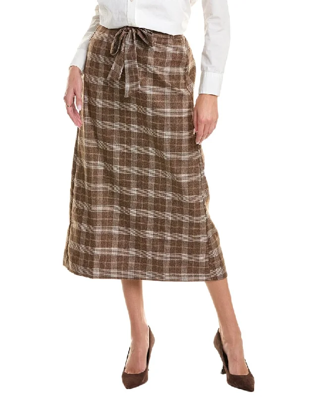 Women's Casual Wear Clothing YAL New York Plaid Tie Waist Pencil Skirt