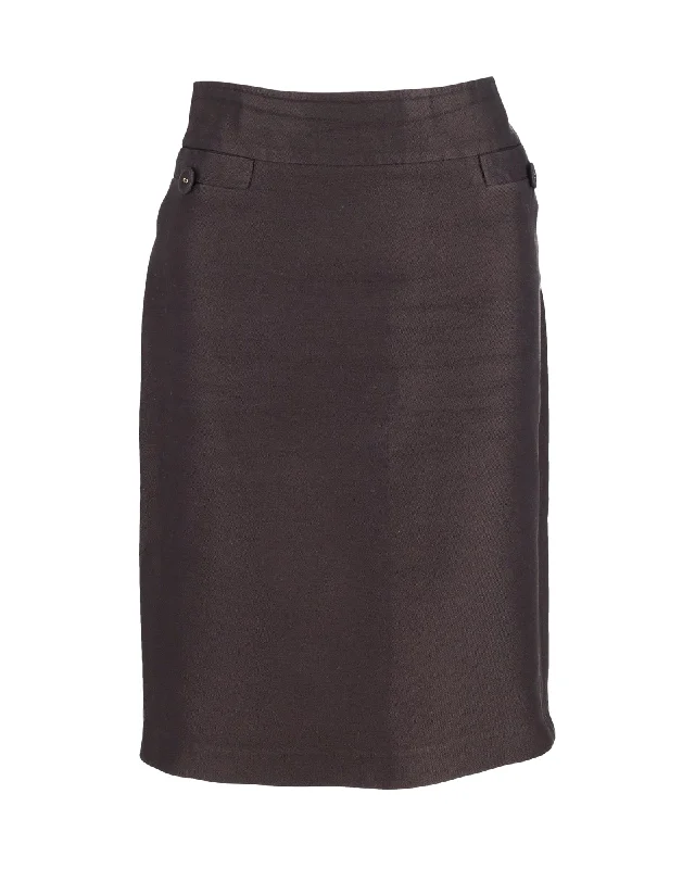 Women's Fashion Clothing Bottega Veneta Knee-Length Pencil Skirt in Grey Cotton