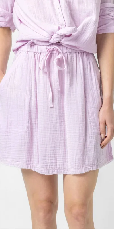 Women's Work Outfit For The Office Short Skirt With Pockets In Orchid